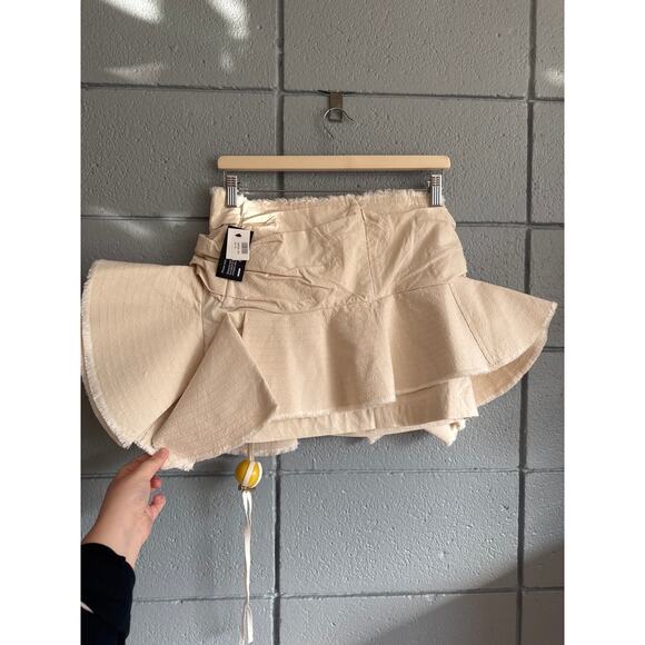 NWT Jacquemus Le Raphia Artichaut Ruffled Cotton Mini Jupe Skirt sz 40 - Picture 5 of 7